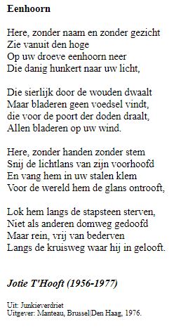 Eenhoorn gedicht